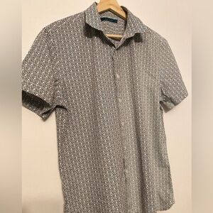 Perry Ellis Black and White Geometric Shirt